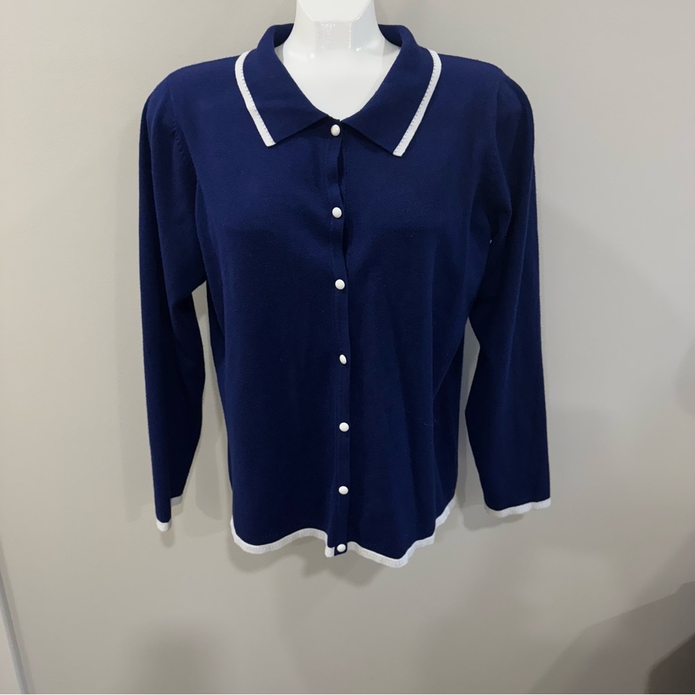 Navy Blue Cadigan Sweater